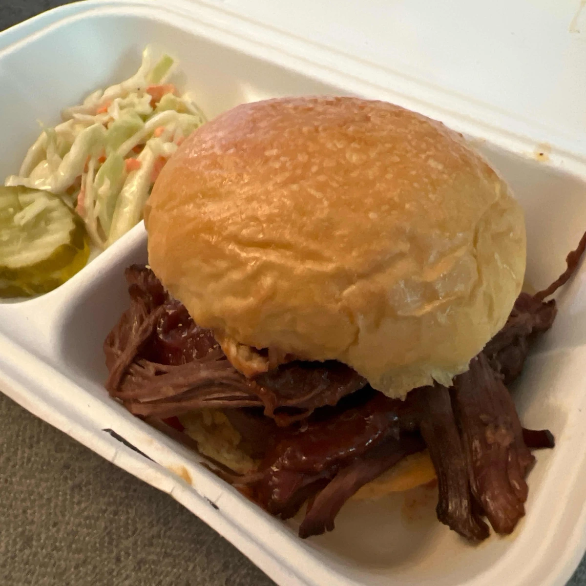 Smoked brisket sandwich