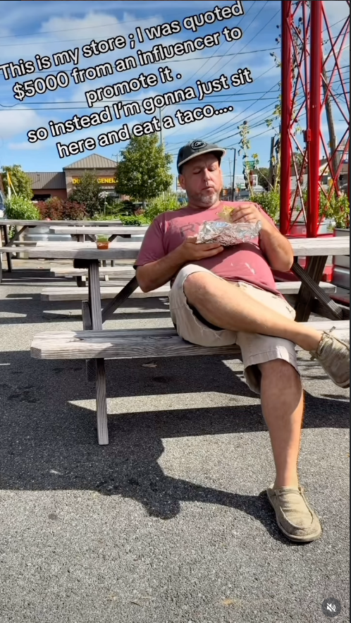 Uncle John eating a taco